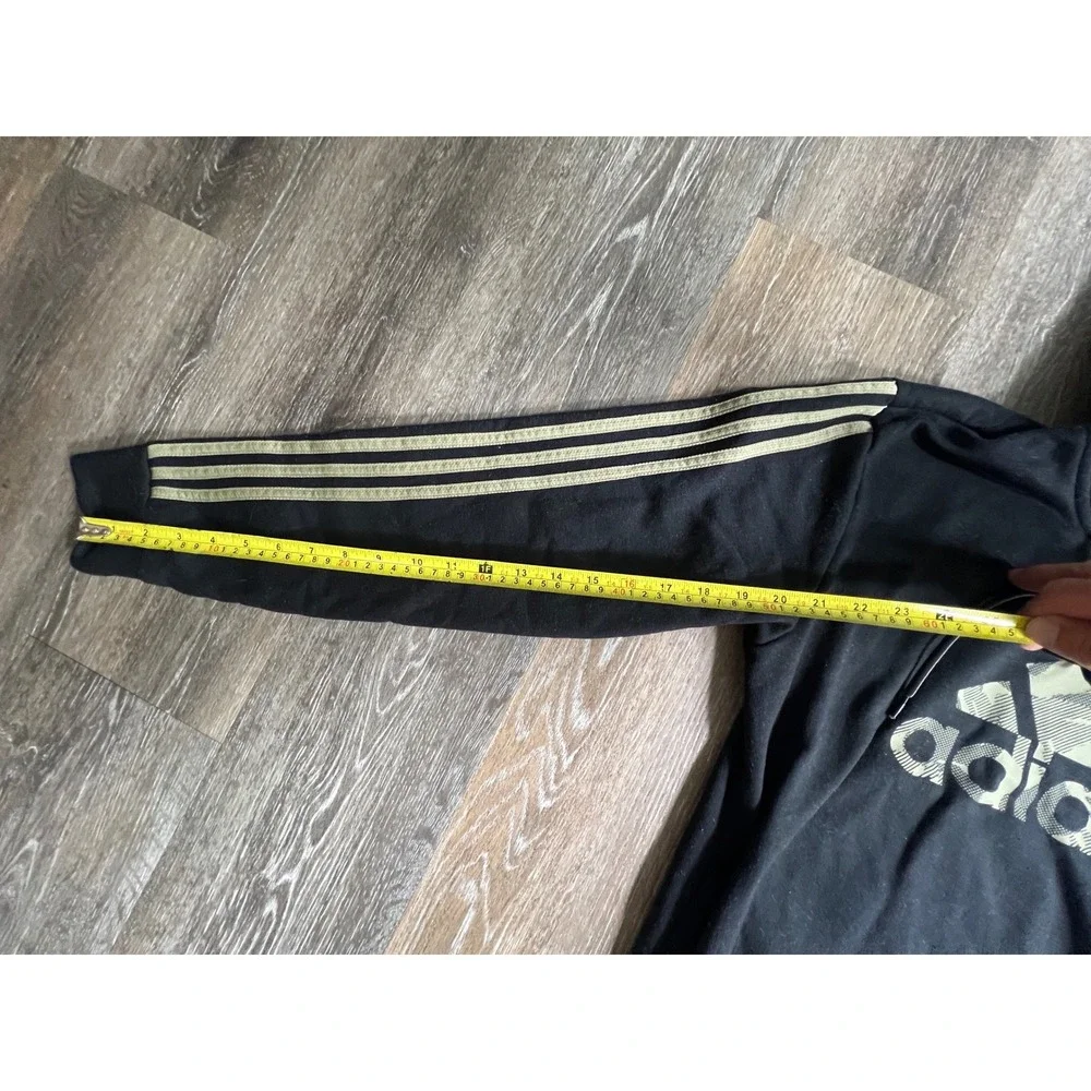 Adidas Hoodie Mens Small Black Camo Logo Three Stripe‎ Primegreen Pullover 898